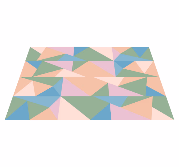 Pastel Triangles geometric rug - TenStickers