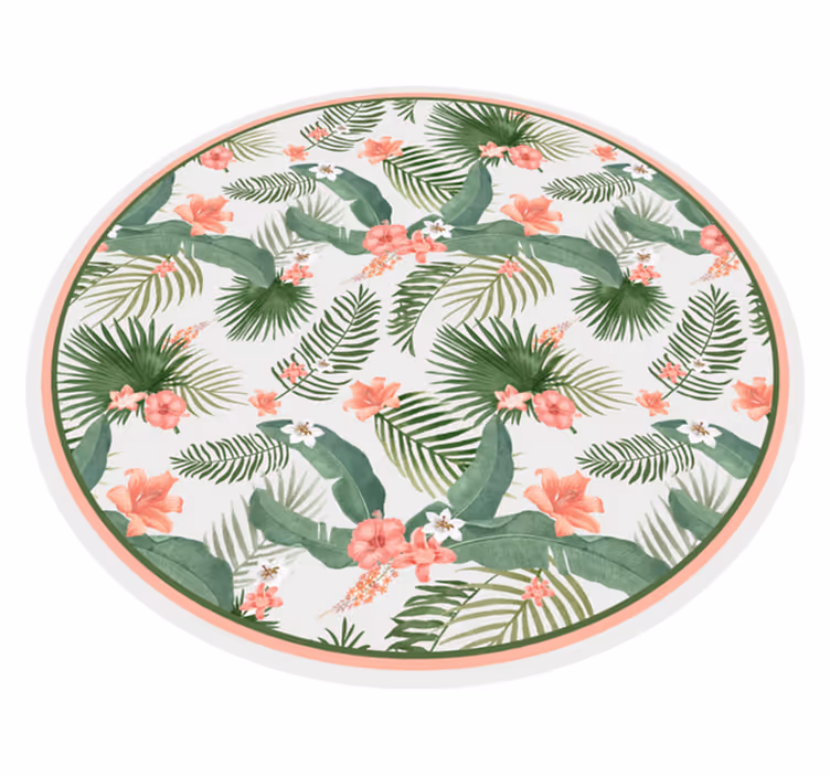 Hollywood-regency plants pattern animal rug - TenStickers