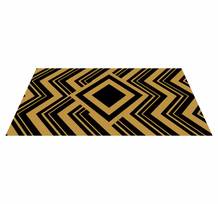 Geometric Contrast geometric vinyl rug - TenStickers