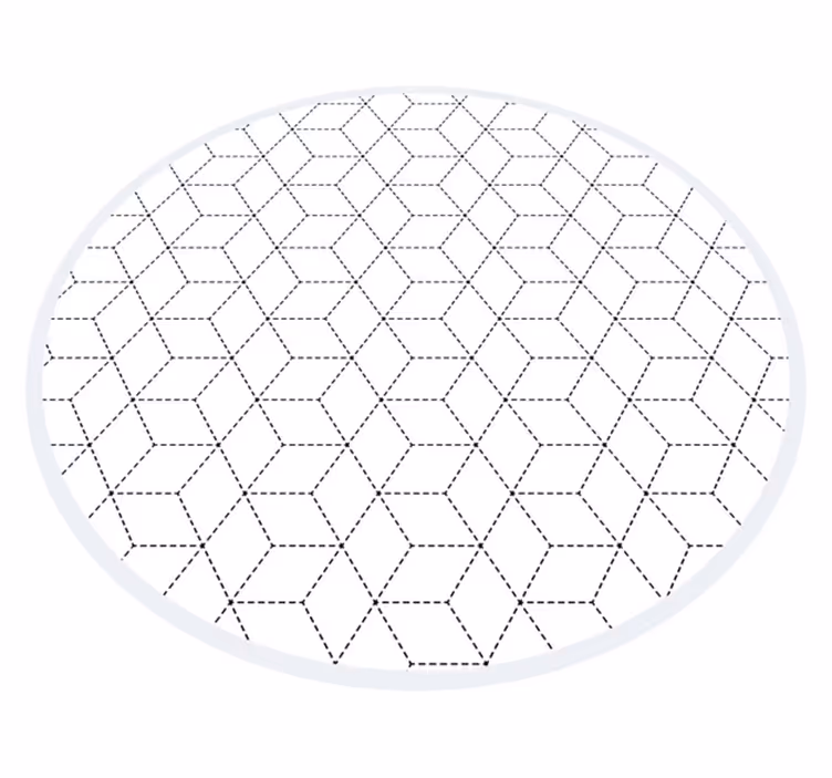 Geometric vinyl rug hexagonal outline pattern - TenStickers