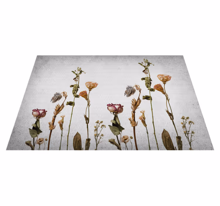 Botanical Imagery floral vinyl rug - TenStickers