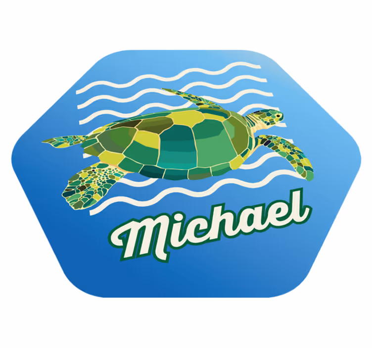 Personalized Sea Turtle custom vinyl rug - TenStickers