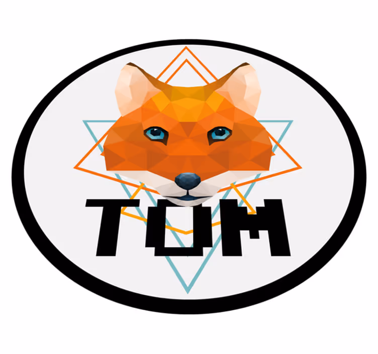 Geometric Fox Circle custom vinyl rug - TenStickers