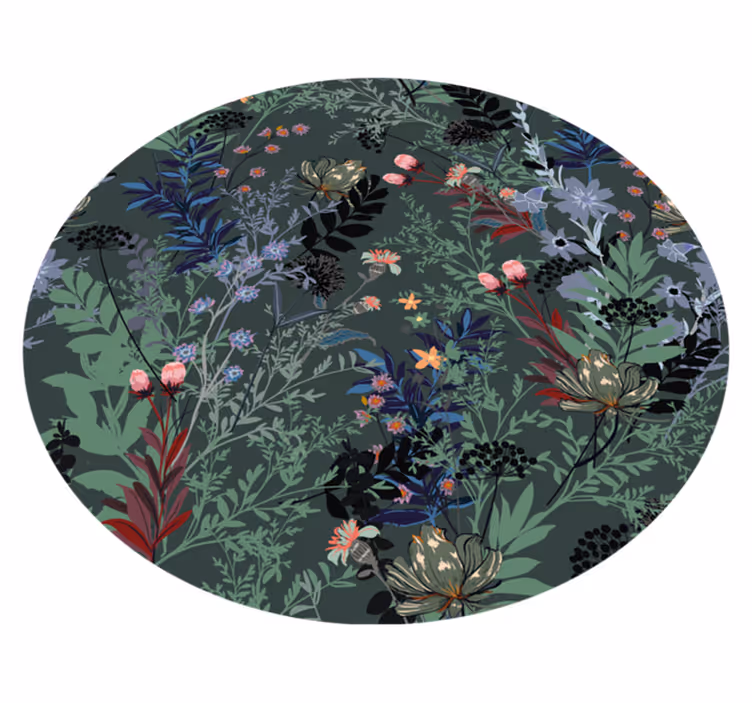 Botanical Motif floral vinyl rug - TenStickers