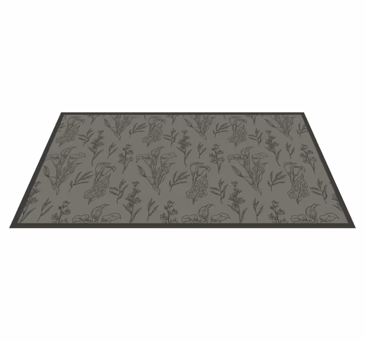 Botanical Illustrations floral vinyl rug - TenStickers