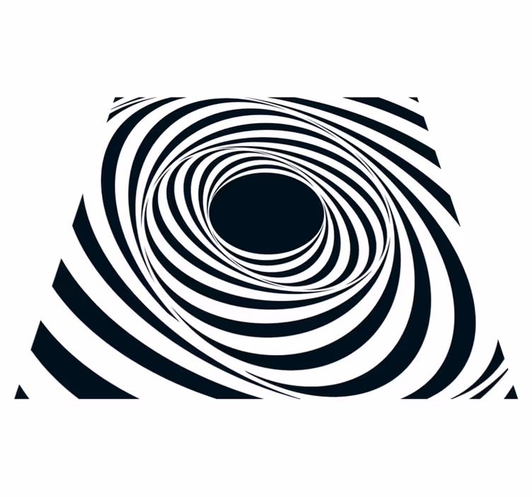 Black White Swirling Pattern geometric rugs - TenStickers