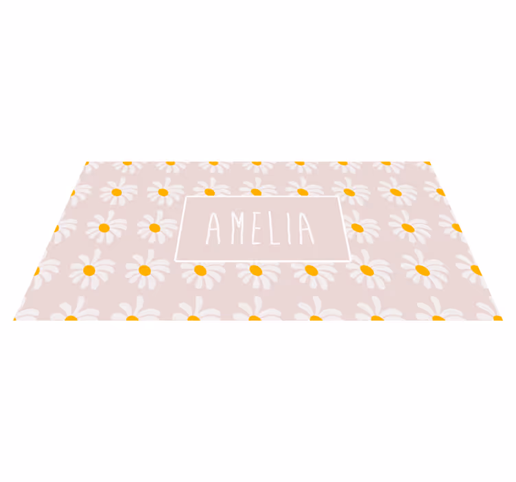 Custom Daisy Pattern custom vinyl rug - TenStickers