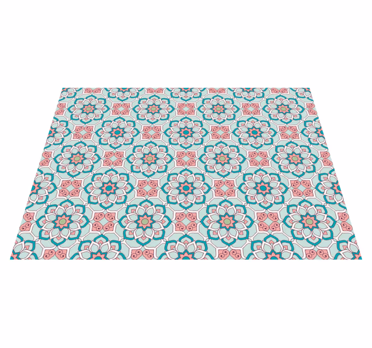 Tile Effect Pattern Overlay tile vinyl rug - TenStickers