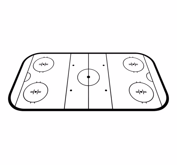 Ice hockey rink game vinyl rug - TenStickers