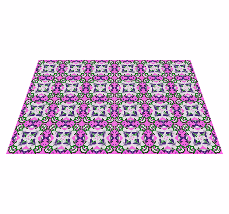 pink hydraulic tile vintage rug - TenStickers