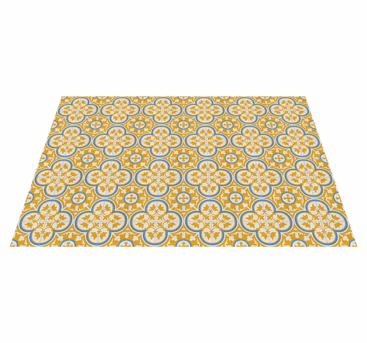 yellow hydraulic tile vintage rug - TenStickers
