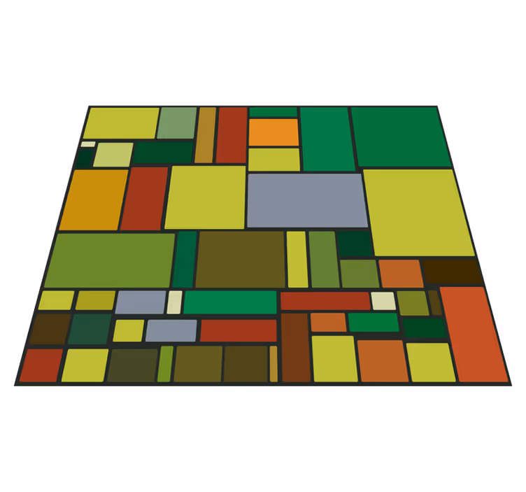 multicolored retro mosaic geometric rugs - TenStickers