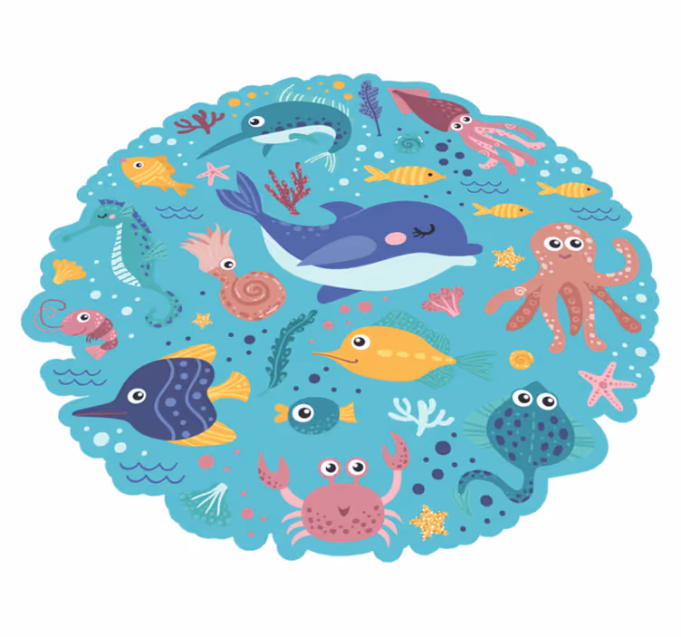 fish illustrations kids rug - TenStickers