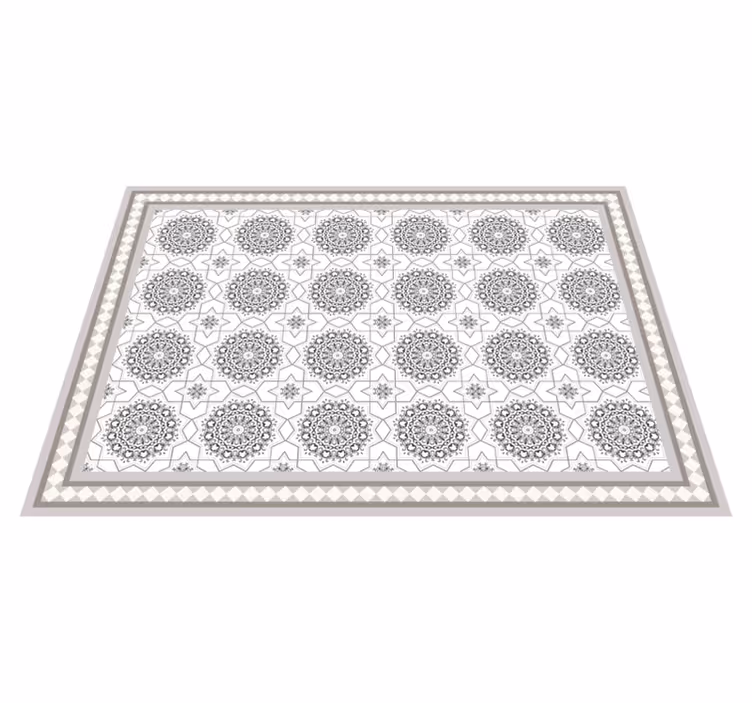 Moroccan light grey design dining room carpet - TenStickers