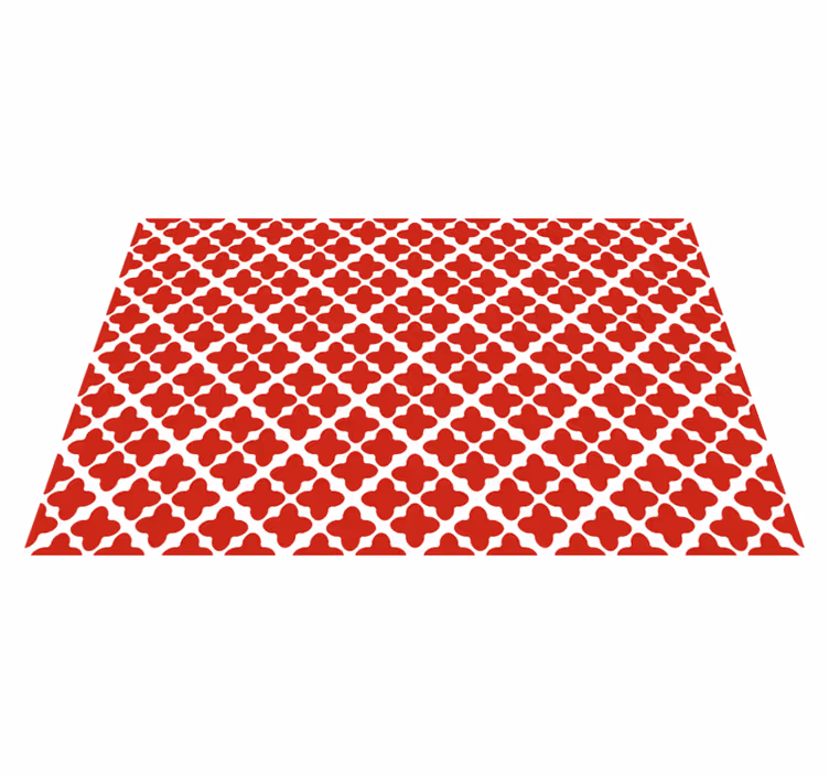 White geometric pattern red vinyl rug - TenStickers