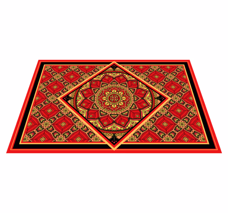 Ornamental classic design red vinyl rug - TenStickers