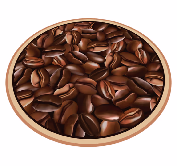 Coffee Beans Circle textured vinyl rug - TenStickers