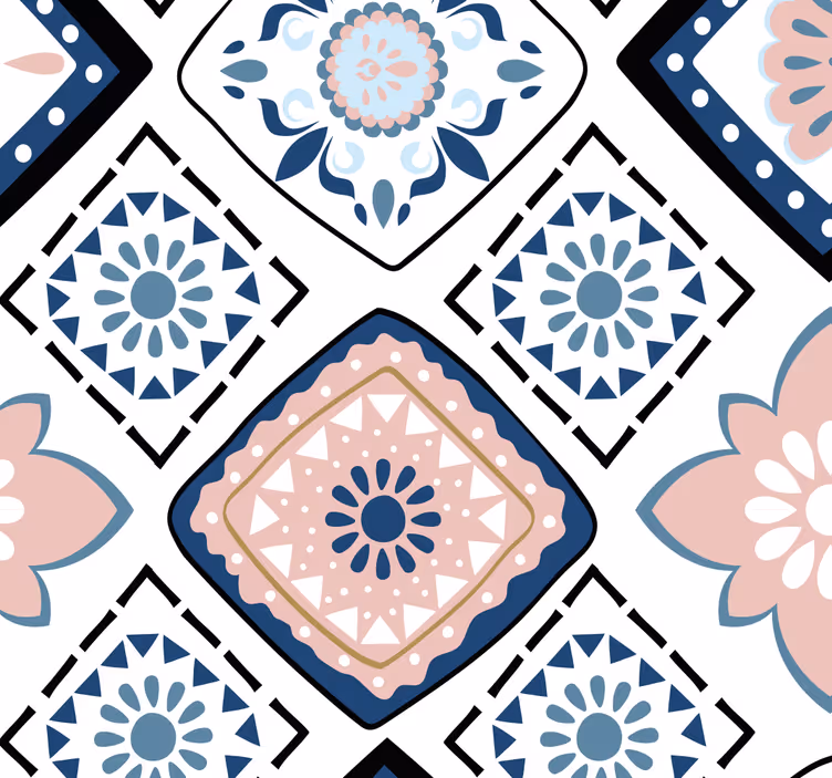 Tile Pattern Elegance tile effect wallpaper - TenStickers
