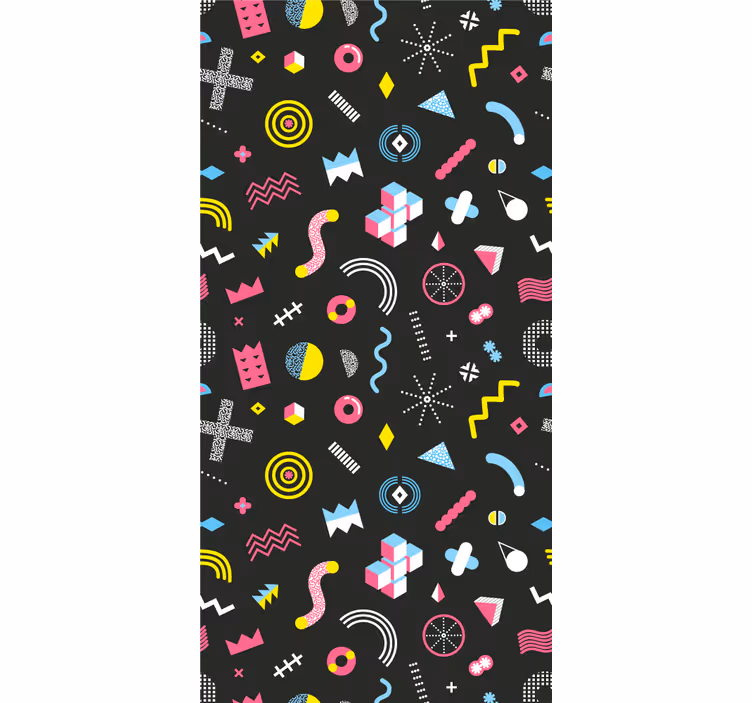Retro wallpaper with vibrant retro shapes - TenStickers