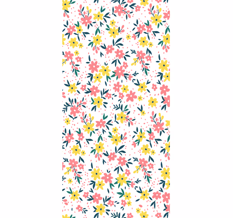 Colorful stylish pattern flowers wallpaper - TenStickers