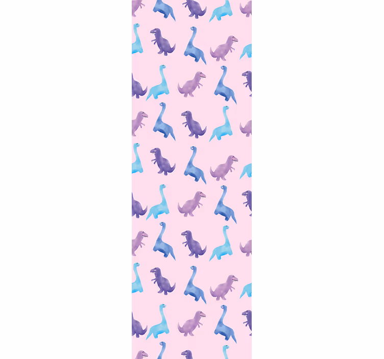 Pink nursey pattern dinosaurs wallpaper - TenStickers