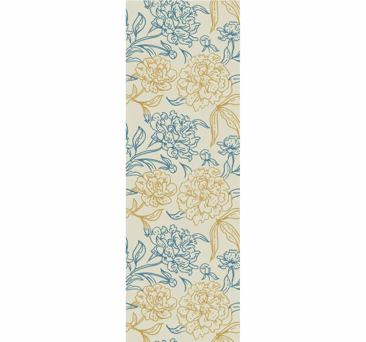 Floral Peony Pattern flowers wallpaper - TenStickers