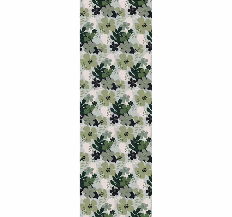 Lush green motif flowers wallpaper - TenStickers