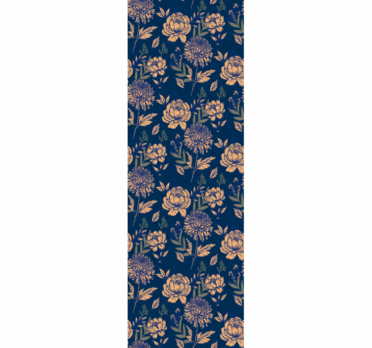 Golden floral patterns entrance wallpaper - TenStickers