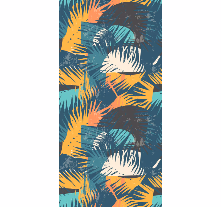 Abstract colorful palm trees jungle themed wallpaper - TenStickers