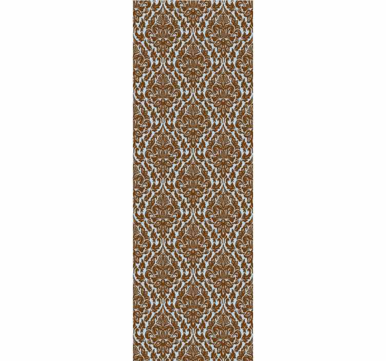 Mint brown Damask retro wallpaper - TenStickers