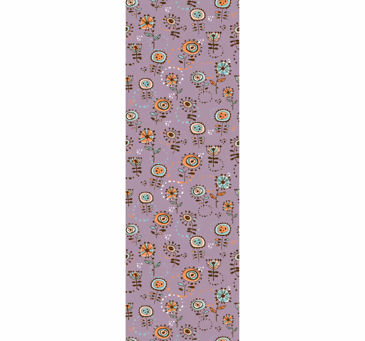 Folk art patch flowers wallpaper - TenStickers