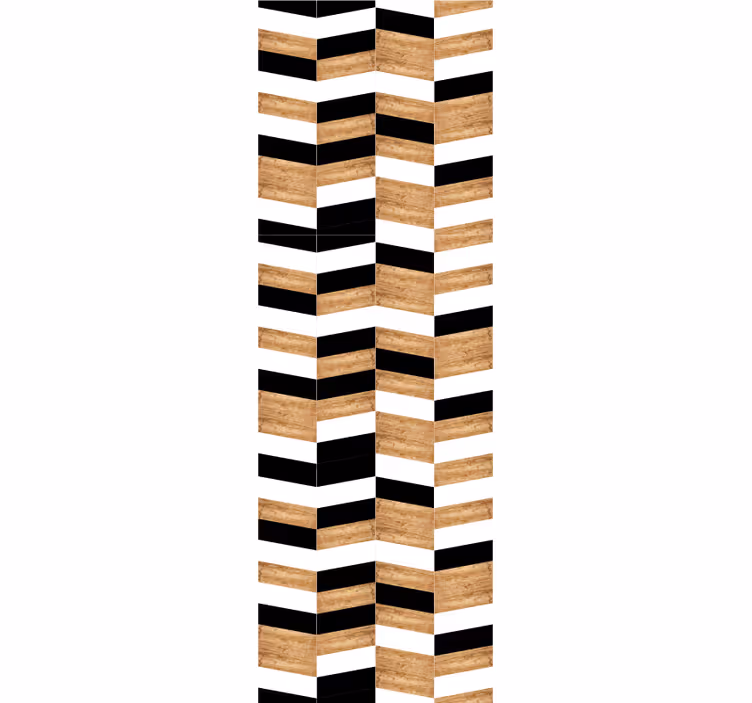 Chevron Wood Design wallpaper horizontal stripes - TenStickers