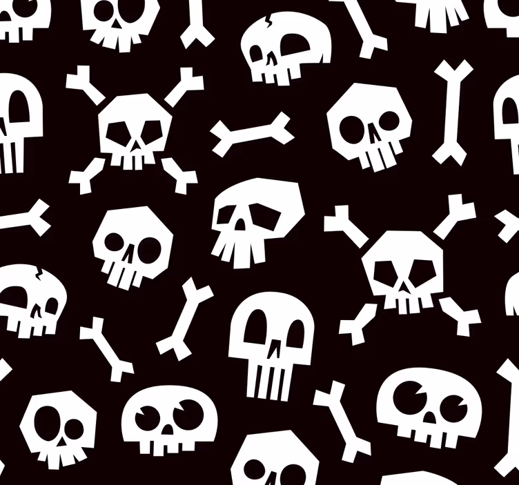 Skulls and Bones cute halloween wallpaper - TenStickers