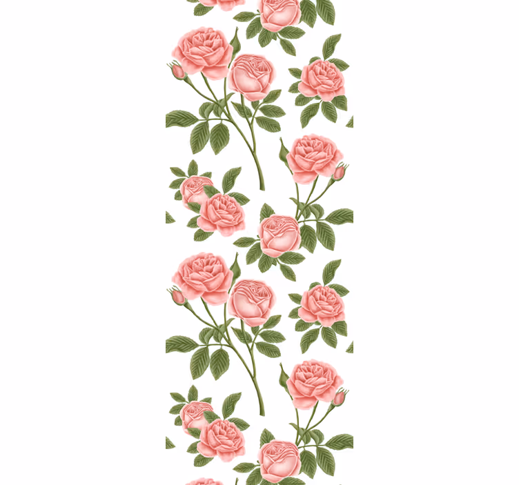 Pink Rose Floral flowers wallpaper - TenStickers