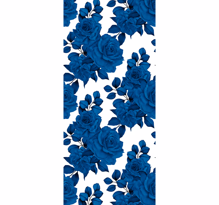 Blue rose bloom floral wallpaper - TenStickers