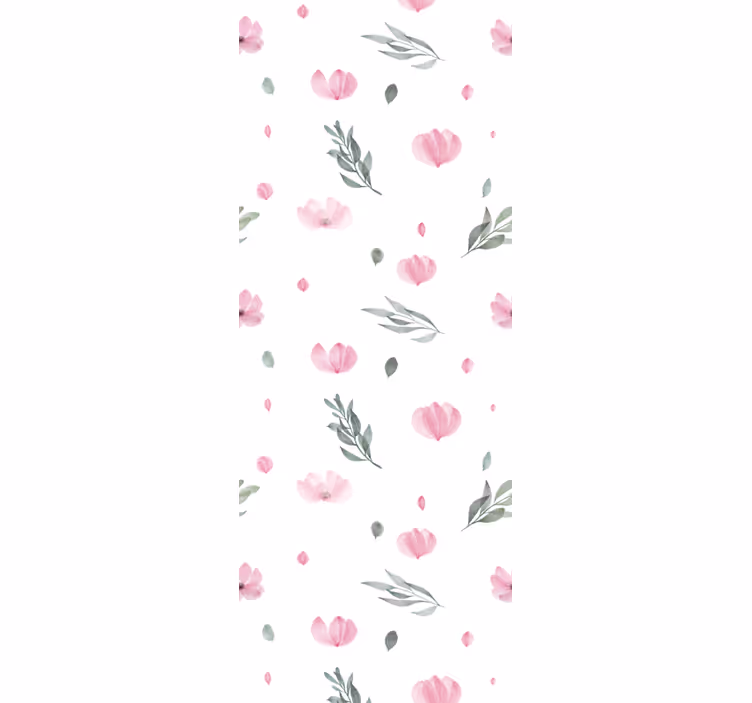 Delicate Pink Blooms flowers wallpaper - TenStickers