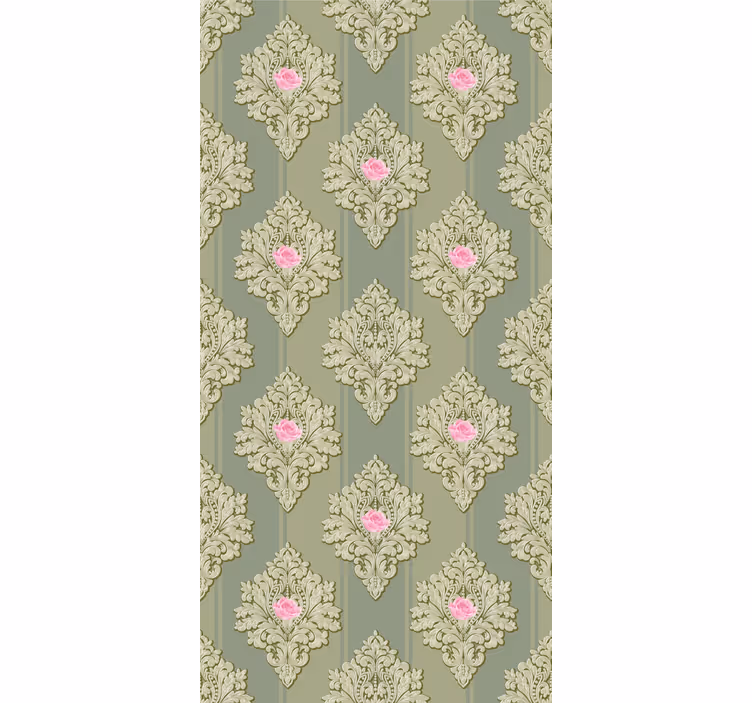 Floral wallpaper with rose floral details - TenStickers