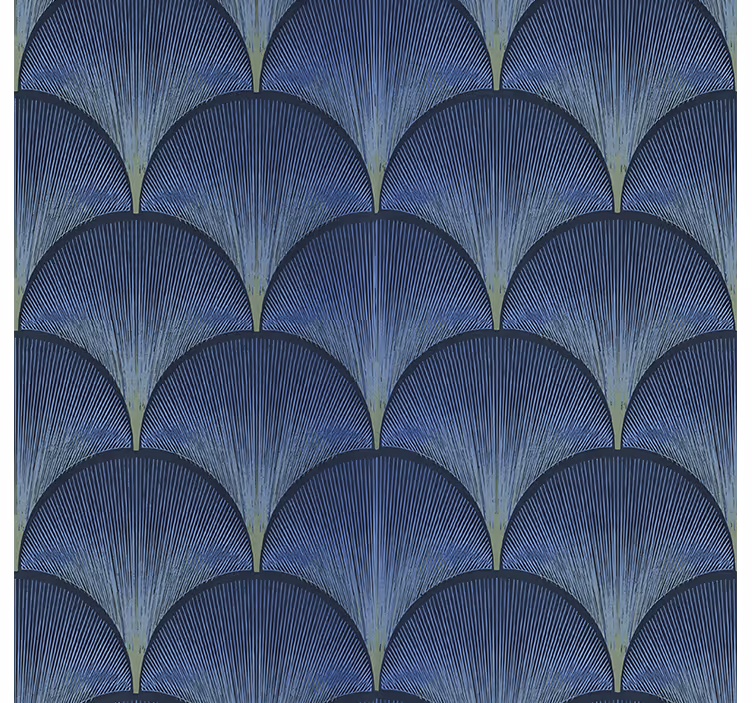 1920's Art Déco blue fans retro wallpaper - TenStickers