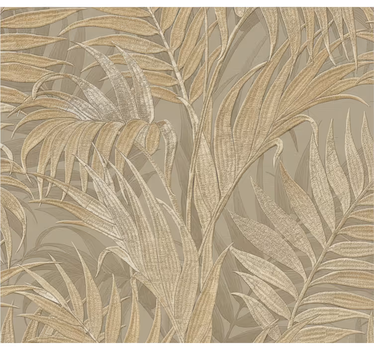 Leaves wallpaper beige palm texture - TenStickers