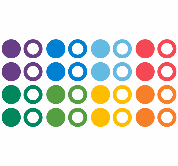 Wallpaper geometric rainbow color circles - TenStickers