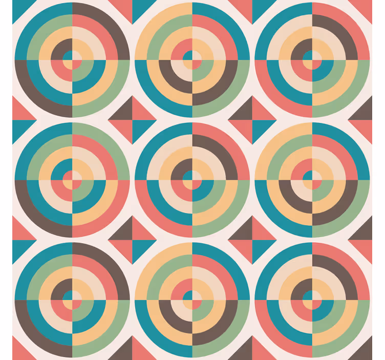 Wallpaper geometric retro abstract designs - TenStickers