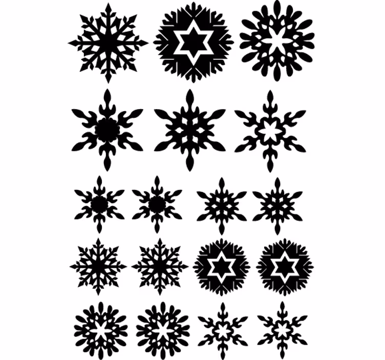 Holiday christmas wallpaper black snowflakes - TenStickers
