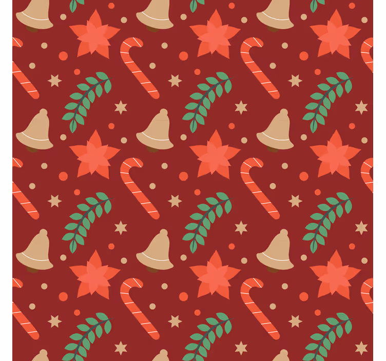 Holiday christmas wallpaper candy cane design - TenStickers