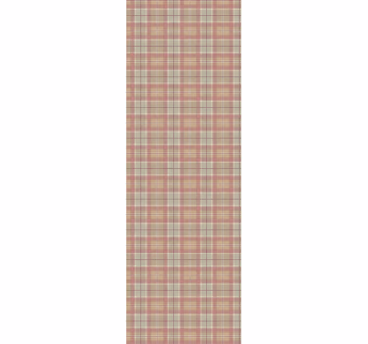 Living area wallpaper in brown tartan texture - TenStickers