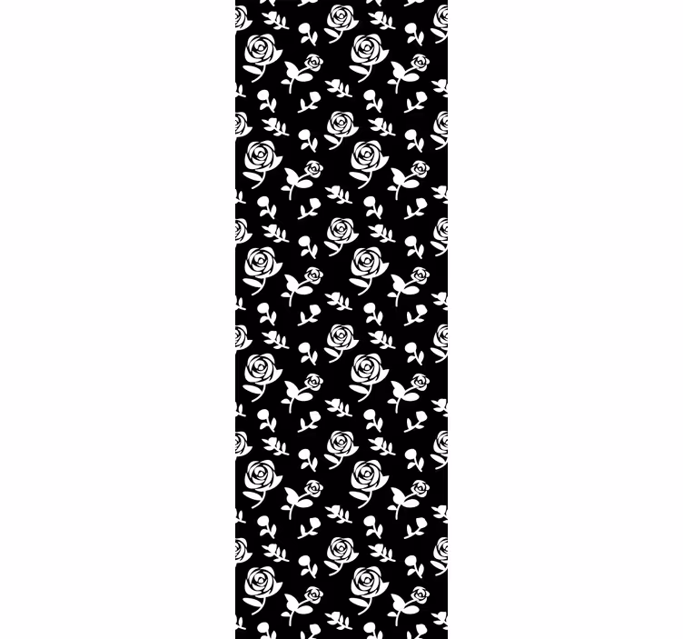 Ornamental wallpaper with floral monochrome pattern - TenStickers