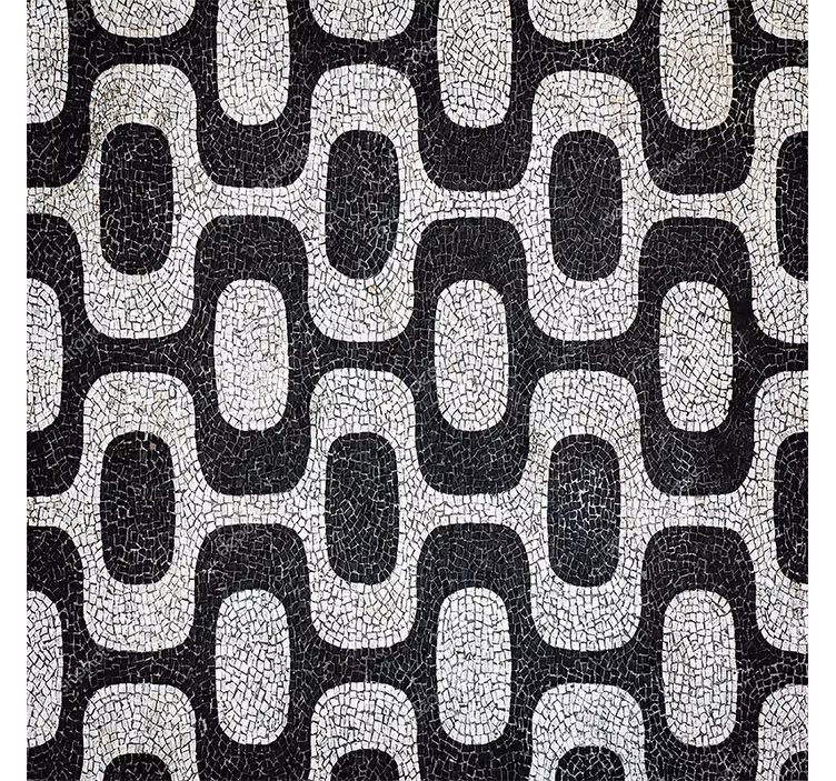 Living area wallpaper portuguese cobblestone design - TenStickers