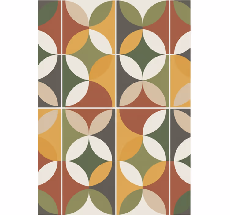 Living area wallpaper abstract geometric earthtones - TenStickers