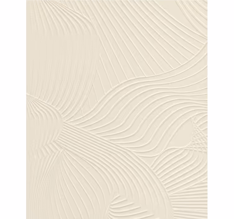 Living area wallpaper cream wavy embossed design - TenStickers