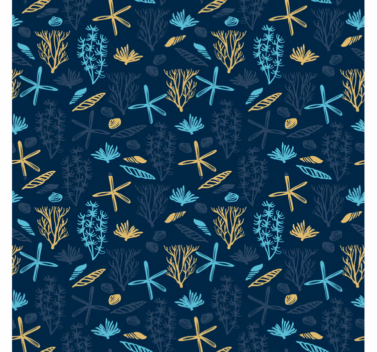 Wall paper in bedroom colorful ocean floor design - TenStickers