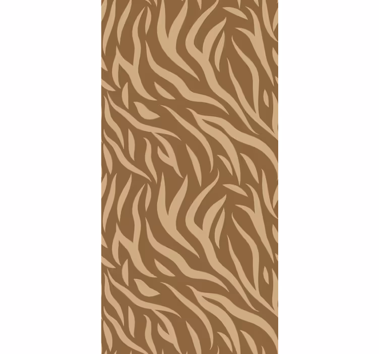 Wall paper in bedroom brown and beige tiger print - TenStickers